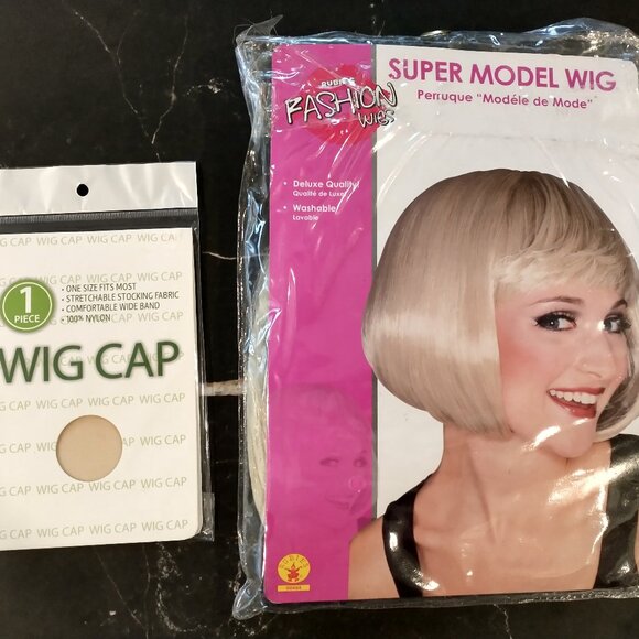 NWT Blonde Wig & Wig Cap - Picture 1 of 1